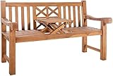 CLP Teakbank Luka I Wetterfeste Gartenbank Mit Klapp-Tisch, Farbe:Teak, Größe:150 cm