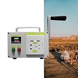 HTDRE Notstromgenerator, 30 W, 150 W, 500 W, tragbarer Handkurbelgenerator für den Außenbereich mit USB Ladegerät, LED Notlicht, leistungsstarke Notstromversorgung für den Haushalt, 150 W
