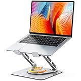 360° Drehbarer Laptop Ständer Höhenverstellbar, Ergonomisch Laptop Halterung Schreibtisch Robuster mit Zweifachstütze, Verstellbarer Notebook Ständer kompatibel mit MacBook Air Pro, bis 16 Zoll