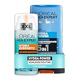 L'Oréal Men Expert kühlendes Pflegeset für Männer, Mit XXL Gesichtspflege & Duschgel, Set für Herren mit Meeresquellwasser & Mountain Water, Hydra Energy, Hydra Power, 2-teilig