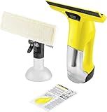 Kärcher Akku-Fenstersauger WV 6 Plus (Extra lange Akkulaufzeit: 100 min, wechselbare Absaugdüse, Sprühflasche mit Mikrofaserbezug, Fensterreiniger-Konzentrat 20 ml, ohne Sonderzubehör)
