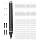 Cuteefun Elektrischer Radiergummi, Elektrischer Radierer mit 220 StüCk Ersatzradiergummis, Batteriebetriebener Radiergummi Stift, Präzisionsradierer für Künstler, Studenten, Ingenieure, Schwarz