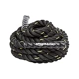 Amazon Basics Trainingsseil Battle Rope, 9m x 3,8cm, Schwarz