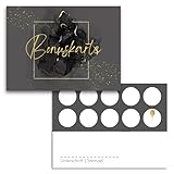 Blanko Bonuskarten zum Abstempeln - Hochwertige Stempelkarten für Unternehmen, Firmen & Gastronomie (50x Stück, Gold)