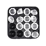 Eiswürfelform, Silikon eiswürfelbehälter mit deckel，Eiswürfelbehälter mit 16-diamantene Eiswürfel，Silikon in Lebensmittelqualität，für Whisky, Cocktails, Babynahrung, wiederverwendbar