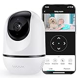 WUUK 4MP/2.5K Überwachungskamera Innen, WLAN IP Kamera Überwachung Innen, 1080p, Hundekamera mit APP, Babyphone mit Kamera, Automatische Verfolgung, 2-Wege-Audio, 360°/115° Schwenkbare Indoor Kamera