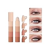 4-in-1-Creme-Lidschattenstift, 4-farbiger Metallic-Perlen-Lidschattenstift, hochpigmentierter Nude-Matt-Schimmer-Lidschatten, wasserfestes und langanhaltendes, weiches, glattes Augen-Make-up (Color :