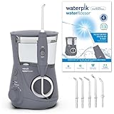 Waterpik Water Flosser Ultra Professional, Testsieger 2025, Precision Pulse Technology, TÜV Siegel, bis zu 99,9% Plaque Entfernung, 6x Aufsätze, 10 individuelle Modi, integrierter Timer, Grau