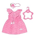 BABY born Trendy Blumenkleid, Puppenkleid aus rosa Spitzenstoff mit Haarband für 43 cm Puppen, 832684 Zapf Creation