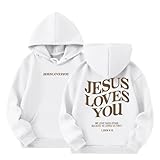 LOIJMK Loves You Hoodies für Mädchen Buchstabendruck Sweatshirt Übergroßes Langarmpullover-Oberteil Pullover Mit Herzen (White, 3-4 Years)