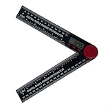 Oniissy Digitaler Winkelmesser mit LCD-Bildschirm und Messbereich bis zu 999 Grad für präzises Schneiden und Winkelüberprüfung (schwarz)