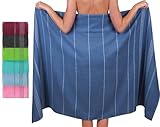 Betz Badetuch XXL Lines 90x180 cm – 100% Baumwolle, weich & saugstark – Strandtuch groß für Urlaub, Pool, Sauna & Outdoor – modernes Streifendesign Farbe blau