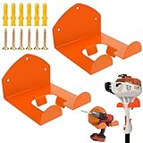 Zhixifan 2 Stück Motorsensen Halterung, Wandhalterung für Rasentrimmer, Garten Elektrowerkzeug Aufhänger, Aufhängung Gartengeräte mit Passenden Schrauben, für Garagentrimmer, Gartengeräte—Orange