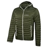 Black Crevice Herren Isolationsjacke mit Kapuze I Leichte, atmungsaktive & winddichte Funktionsjacke I Wasserabweisende Outdoorjacke mit warmer 120g Wattierung, olive, L