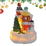 Botiniv Beleuchtetes Weihnachtshaus, Weihnachtsdorf - Lebkuchenhaus beleuchtet | Weihnachtsdekorationen für den Innenbereich, Gebäude zum Sammeln, Tischdekoration mit Figuren für den Innenbereich