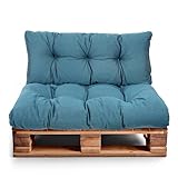 Best Wool Palettenkissen Set Wetterfest – Sitzkissen für Europaletten – Palettenpolster, Gefüllt mit Granuliertem Poulirette-Schaum – Inkl. Sitzkissen 120x80 +Rückenlehne 120x40