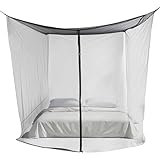 XIAOXIAOYU Netz für Bett, Netz-Betthimmel, tragbarer Schutz, schwarze Vorhänge für Camping, Reisen, Terrasse, Outdoor, Innenbereich, Garten