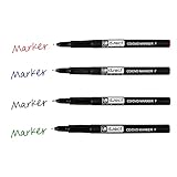 D.RECT - CD/DVD Marker Stift | Satz von 4 Farben | 0,7 mm | Permanentstift | Ideal für Glas, Kunststoff und Folie| Sehr Universell