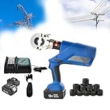 Wiederaufladbare elektrische hydraulische Crimpzange, 18 V batteriebetriebene Kabelschuh-Crimper für sichere Kupfer- und Aluminium-Klemmenverbindungen