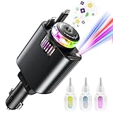 Zigarettenanzünder mit Aroma Diffuser Sternenhimmel Projektor, schnelles Auto Zubehör USB-C Einziehbares Auto Ladegerät Telefon Adapter mit Kabel,kompatibel mit iPhone 16/15/14/13/12 S25 Ultra