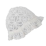 Beaupretty 1 Stück Sonnenhut Aus Spitze Für Mädchen Sommermützen Sommersonnenhut Für Babys Spitzenmütze Für Babys -spitzenkappe Weiß