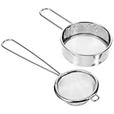 Cabilock 2 Stück Teiliges Edelstahl Feinmaschiges Küchensieb Handliches Mehl Puderzucker Sieb Filter für Backen Zucker Matcha und Feines Sieben