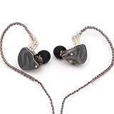 LINSOUL KZ ZSN Pro Dual Driver 1BA + 1DD Hybrid-Metall-Ohrhörer HiFi in-Ear-Monitor mit Abnehmbarem 2Pin Kabel, Zin Legierungspanel(Schwarz, Ohne Mikrofon)