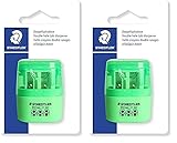 STAEDTLER 51260F50BK Doppel-Spitzdose, Neon grün (Packung mit 2)