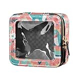 FRODOTGV Honey Bees Kosmetiktasche mit Gänseblümchen-Motiv, Leder, transparent, klein, Kulturbeutel, Reise-Tragetasche, Kosmetiktasche für Mädchen und Frauen, Niedliche Cartoon-Krokodil-Palme mit