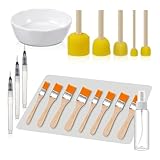 Uhidka Essential Decoupage Tool Set Silikontischmatte, Schaumstoffbürste, Decoupage -Pinsel, Wasserstift für DIY -Kunsthandwerk