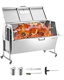 VEVOR Lammgrill Spanferkelgrill Spießbratengrill 130 kg BBQ-Spießgrill (60 W) für Schwein Lamm Ziege, kommerzielle Drehspießröster mit feststellbaren Rädern, für Outdoor-Camping-Grillen