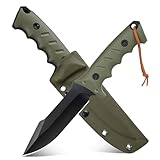 SUNEMY Outdoor Messer Ultra Scharfes Jagdmesser Feststehende Klinge, Perfektes Survival Messer mit Kydex Scheide,Robust Full Tang Bushcraft Messer,Camping Messer für Hunter Trekking Bushcraft Angeln