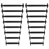 aeathu 16 Stück Schnürsenkel Ohne Binden, Elastische Silikon Schnürsenkel Wasserdichte Schuhbänder Ohne Binden Schuhbänder Schnellverschluss, für Sneaker Stiefel Brettschuhe Freizeitschuhe (Schwarz)