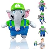 VOCDEMERI Cartoon Elefant Plüsch Spielzeug,Cartoon Elefant Plüschtier,Spiel Cartoon Elephant Plüsch Puppe Spielzeug,Magic Elephant Plüsch Spielzeug,Cartoon Plüschfigur für Geschenke,Kinder(Grün)