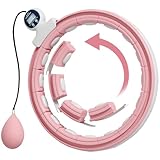 SPORTNOW Smart Weighted Hula Hoop Reifen Erwachsene, Hula Ring mit 16 abnehmbaren Knoten, 360° Auto drehender Ball und digitalem Zähler, Massage Hula Kreis zur Gewichtsreduktion, Rosa