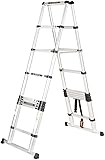 JUSKAQZYI klappleiter Teleskopleiter, Teleskopleiter, Haushaltsleiter, A-Rahmenleiter aus Edelstahl, Trittleiter, Technikleiter trittleiter