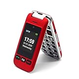 artfone GSM Big Button Handy für ältere Menschen, SIM-Frei entsperrt Dual Bildschirm Flip Phone, Einfach zu bedienen Basic Handy mit 2,4 Zoll LCD Display
