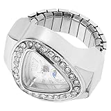 PACKOVE Ring Watch Damen Herren Mini Fingeruhr Leichtes Design Moderner Schmuck Silberfarben Komfortabel Präzise Zeitmessung Alltagsschmuck