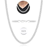 Rajputana Silber Kette Halskette für Männer 5mm Silber Kubanische Verbindung Ketten für Herren Junge Silber Männer Kette Halsketten Robuste Kandare Chains Schmuck Geschenke 20 Zoll