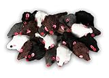 Europet Bernina EBI Echtfell-Spielzeugmaus, ideale Beschäftigung für Katzen, Fellmäuse im Set, je 5 cm (20 St. ohne Rassel)