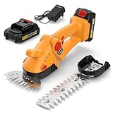 SundpeyPRO Akku Heckenschere & Grasschere 21V - 1300U/min Elektrische Heckenschere mit Akku, 2-in-1 Strauchschere 90° Verstellbarer Kopf für Garten & Rasen, Inklusive Grasschneideblatt & Strauchmesser
