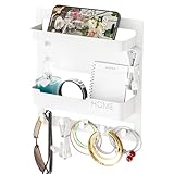 jinminamz Schlüsselablage Wand,Wandorganisator Mit 5 Doppelten Schlüsselhaken Schlüsselbrett Multifunktionales Aufbewahrungsregal Für Eingang, Haustür, Flur, Schlafzimmer, Büro, Cafe (Transparent)