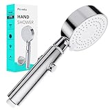 Poveta Duschkopf Druckerhöhend ‎mit Stoppfunktion, Handbrause Mit Schalter, Chrom