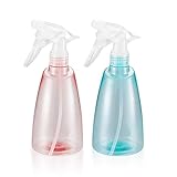 ZWFSDM 2 Stücke Sprühflaschen 500 ml, Wassersprühflasche Pflanzen, Kunststoff Zerstäuber Sprühflaschen, Mister Sprüher für Hausreinigung, Garten, Friseur, Pflanzen, Blumen - Rosa/Grün