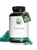 Spirulina Kapseln - Hochdosiert: 2000mg reinem Spirulina Pulver pro Tag - 2 Monatsvorrat - Ohne Zusätze, vegan & in Deutschland produziert - 240 Kapseln - Green Naturals®