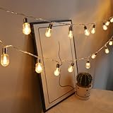 LED Lichterkette Batterie, 20 LED Lichterkette mit Timer, Lichterkette Mini Bulb Warmweiß 2m, Lichterkette für Innen, Zimmer, Party, Weihnachten, Hochzeit, Innendekoration, Batteriebetrieben