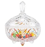 Bonbonglas Mit Deckel Groß 800ml Kristall Dekorative Bonboniere Glas BLEIFREI Candybar Gläser, Vorratsgläser für süßigkeiten, Keksglas, Bonbondose,Zuckerdosen,Aufbewahrungsbox,Glasbehälter Trinket Box