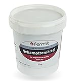 Fermit Schamottemörtel Temperaturbeständigkeit: über +1600°C und 4x Anzündwürfel aus Holzfaser und Pflanzenöl ca. 8 min Brennzeit (Schamottemörtel 1 kg)