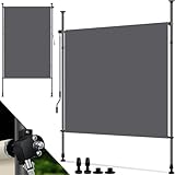 Senkrechtmarkise 215x310cm - wasserdichte Seitenmarkise für Balkon, Terrasse & Garten - Sonnenschutz & mit robustem Aluminiumgehäuse & Handkurbel, ohne Bohren