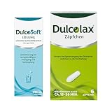 Dulcolax Zäpfchen (6 Stück) bei Verstopfung & DulcoSoft Lösung 250ml - Abführmittel bei Verstopfung